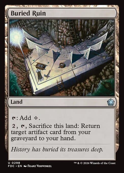 Buried Ruin card art (fdc-298), Magic: The Gathering FDC