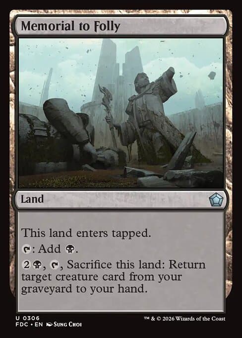 Memorial to Folly card art (fdc-306), Magic: The Gathering FDC