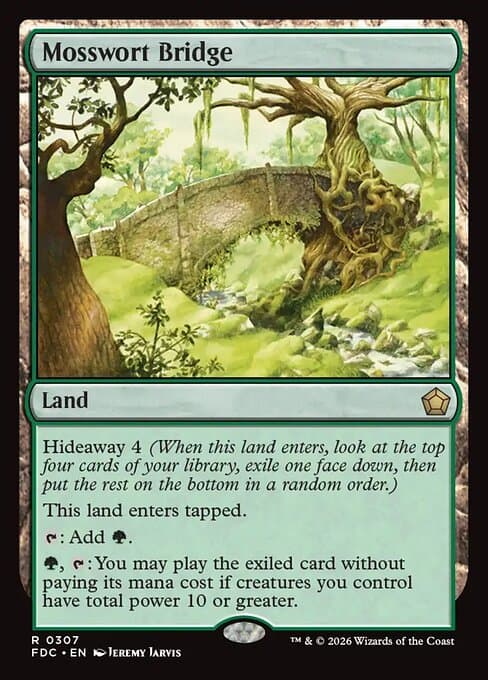 Mosswort Bridge card art (fdc-307), Magic: The Gathering FDC