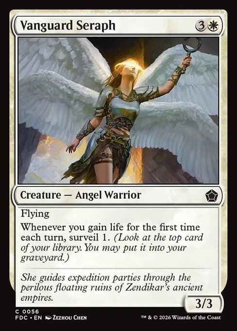 Vanguard Seraph card art (fdc-56), Magic: The Gathering FDC