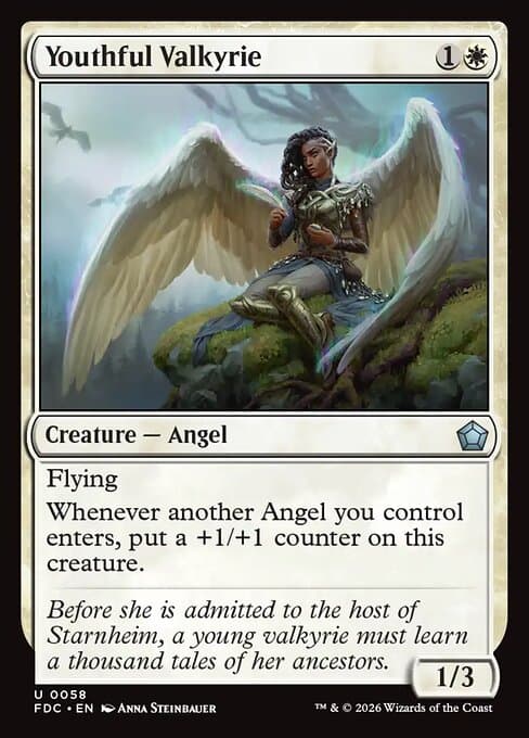 Youthful Valkyrie card art (fdc-58), Magic: The Gathering FDC
