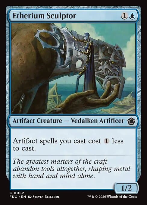 Etherium Sculptor card art (fdc-62), Magic: The Gathering FDC