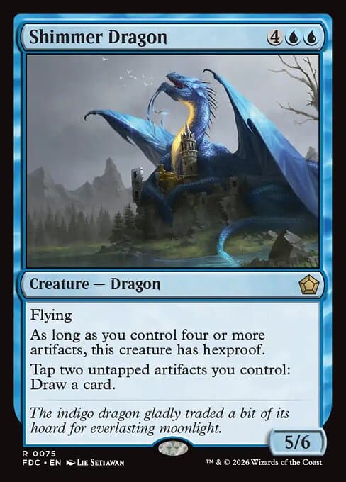 Shimmer Dragon card art (fdc-75), Magic: The Gathering FDC