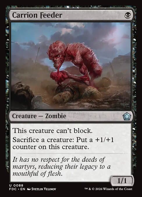 Carrion Feeder card art (fdc-88), Magic: The Gathering FDC