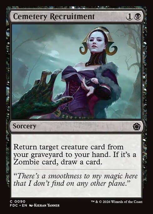 Cemetery Recruitment card art (fdc-90), Magic: The Gathering FDC