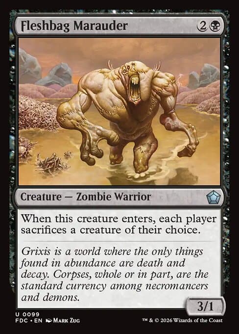 Fleshbag Marauder card art (fdc-99), Magic: The Gathering FDC