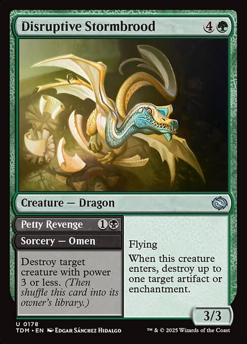 Disruptive Stormbrood // Petty Revenge card art (tdm-178), Magic: The Gathering TDM