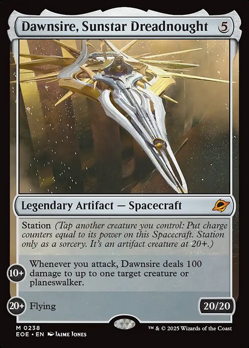 Dawnsire, Sunstar Dreadnought card art (eoe-238), Magic: The Gathering EOE