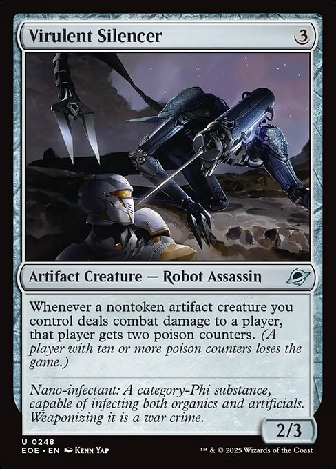 Virulent Silencer card art (eoe-248), Magic: The Gathering EOE