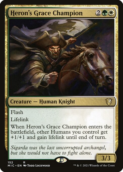 Heron's Grace Champion card art (mic-152), Magic: The Gathering MIC