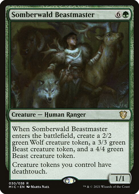 Somberwald Beastmaster card art (mic-30), Magic: The Gathering MIC
