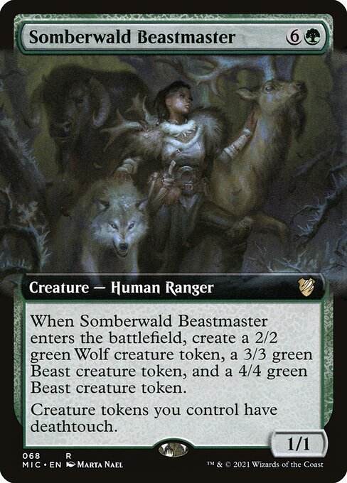 Somberwald Beastmaster card art (mic-68), Magic: The Gathering MIC