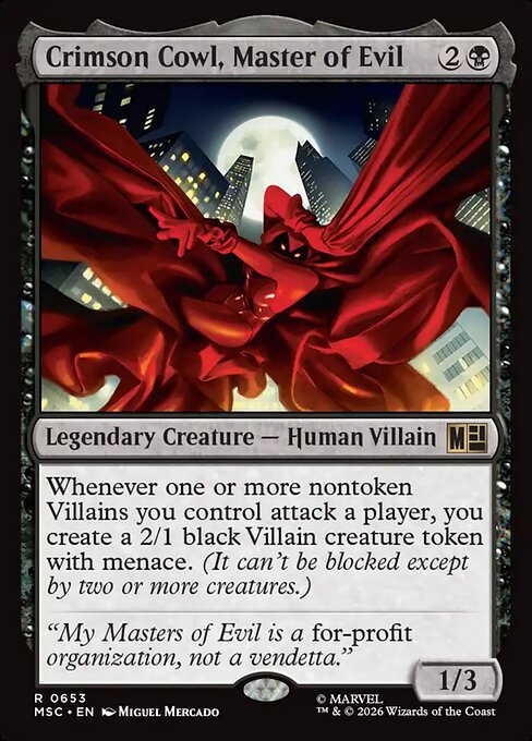 Crimson Cowl, Master of Evil (msc-653)