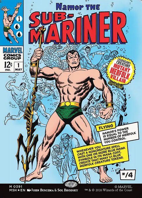 Namor the Sub-Mariner card art (msh-391), Magic: The Gathering MSH