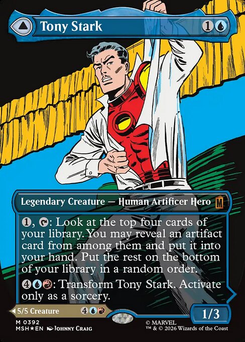 Tony Stark // The Invincible Iron Man card art (msh-392), Magic: The Gathering MSH