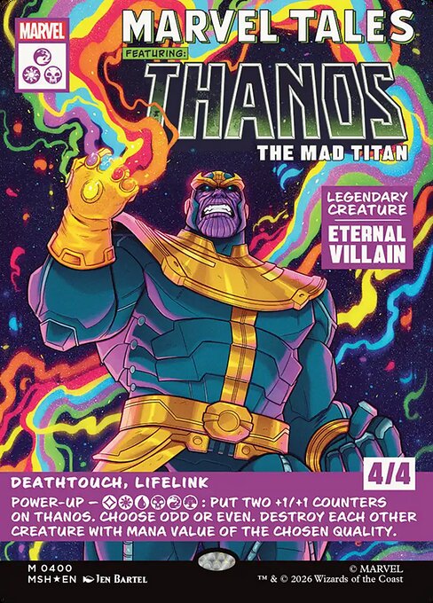 Thanos, the Mad Titan card art (msh-400), Magic: The Gathering MSH