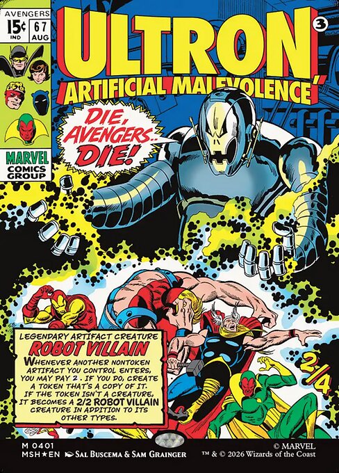 Ultron, Artificial Malevolence card art (msh-401), Magic: The Gathering MSH