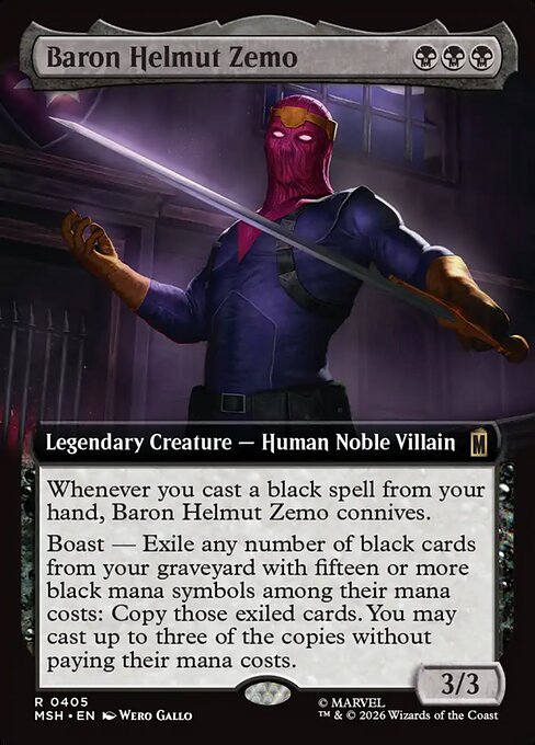 Baron Helmut Zemo card art (msh-405), Magic: The Gathering MSH
