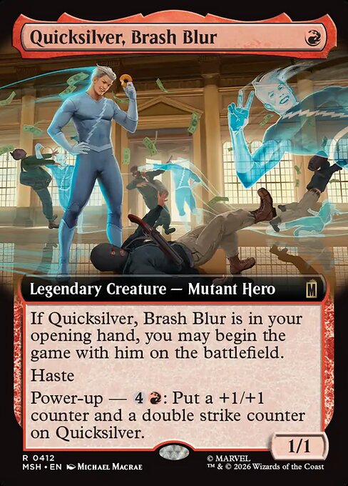 Quicksilver, Brash Blur card art (msh-412), Magic: The Gathering MSH