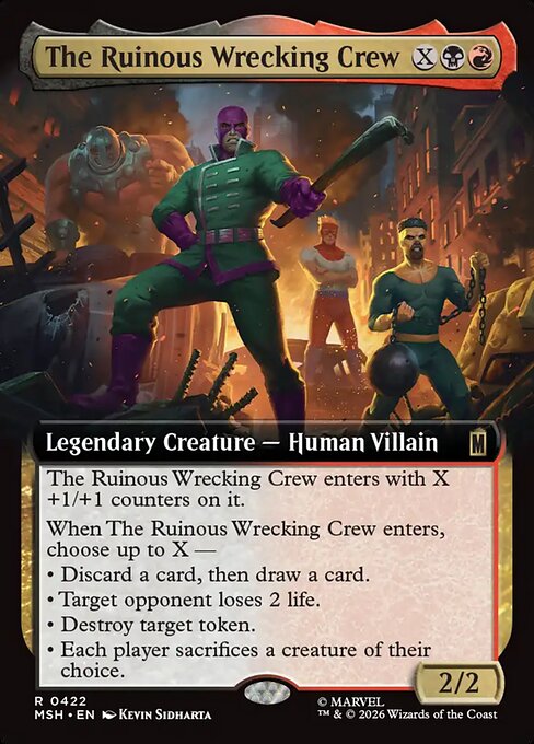 The Ruinous Wrecking Crew card art (msh-422), Magic: The Gathering MSH