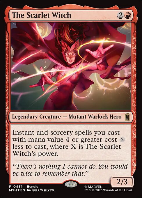 The Scarlet Witch card art (msh-431), Magic: The Gathering MSH